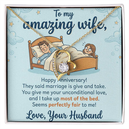 To My Wife Necklace From Your Husband, Funny Anniversary Gift for Her, Marriage Present - Love Knot Necklace-LKN15124