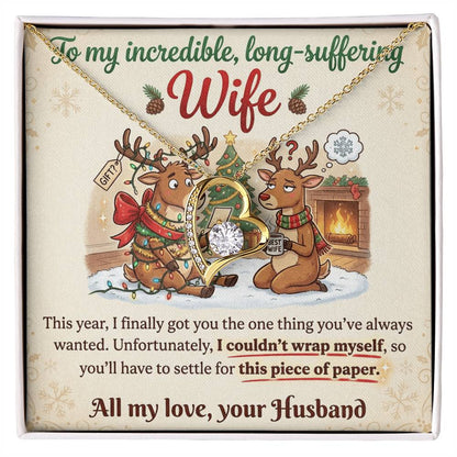To My Wife Necklace From Husband, Funny Christmas Gift For Her, Romantic Anniversary Present, Love Knot Necklace-LKN58630