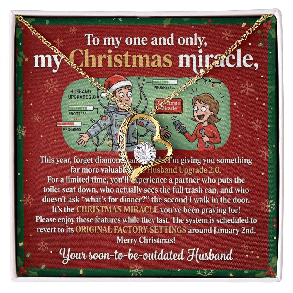 To My Wife Necklace From Husband, Funny Christmas Gift, Holiday Present for My One and Only, Christmas Miracle - Love Knot Necklace-LKN96385