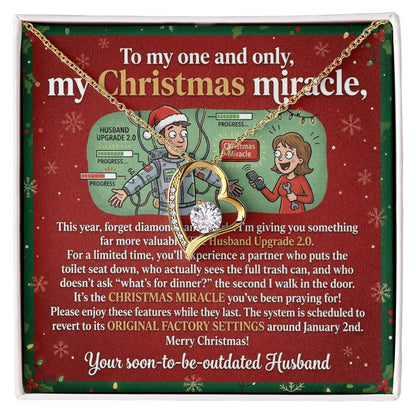 To My Wife Necklace From Husband, Funny Christmas Gift, Holiday Present for My One and Only, Christmas Miracle - Love Knot Necklace-LKN96385