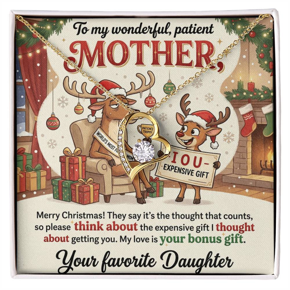 To My Mother Necklace From Daughter, Funny Christmas Gift For Mom, Birthday Present, Mother Daughter Gift, Love Knot Necklace-LKN13045