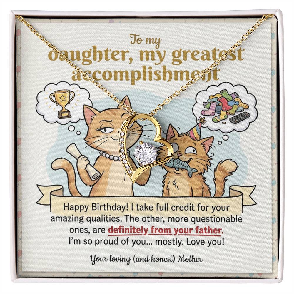 To My Daughter Necklace From Mother, Happy Birthday Gift, Gift For Daughter From Mom, Mother Daughter Present, Love Knot Necklace-LKN54153