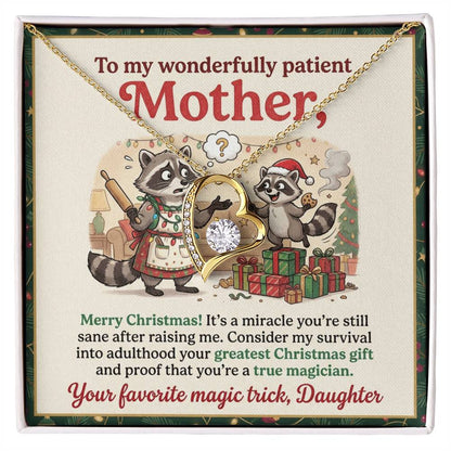 To My Mother Necklace From Daughter, Funny Christmas Gift For Mom, Holiday Gift, Merry Christmas - Love Knot Necklace-LKN18617