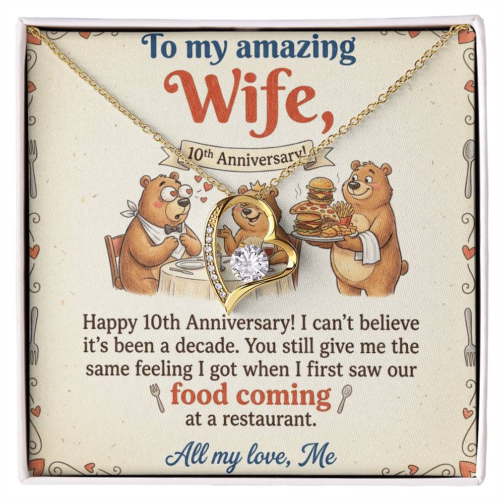 To My Wife Necklace From Husband, Happy 10th Anniversary Gift, Funny Gift For Her - Love Knot Necklace-LKN14367