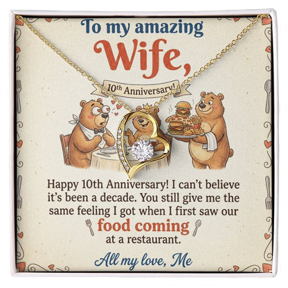 To My Wife Necklace From Husband, Happy 10th Anniversary Gift, Funny Gift For Her - Love Knot Necklace-LKN14367