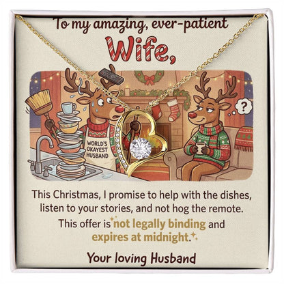 To My Wife Necklace From Husband, Funny Christmas Gift for Wife, Anniversary, Birthday Gift - Love Knot Necklace-LKN88569