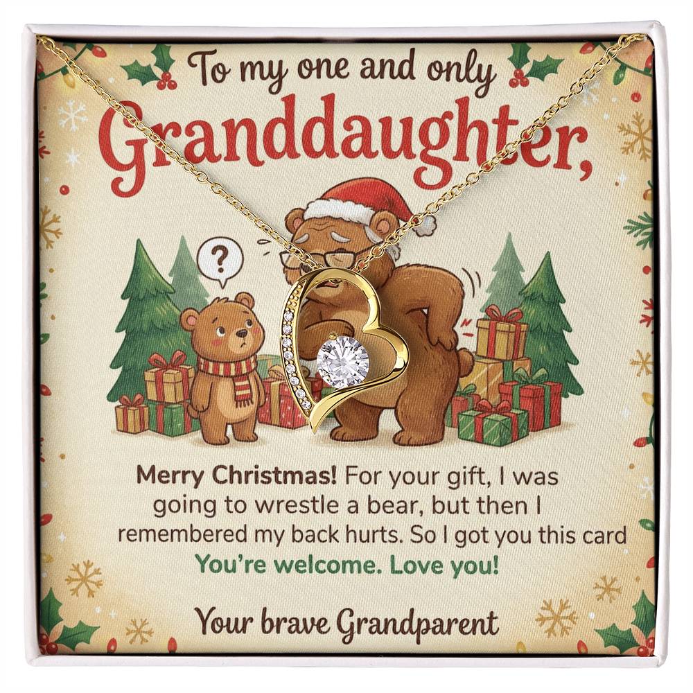To My Granddaughter Necklace From Grandparent, Funny Christmas Gift, Granddaughter Christmas Present, Sentimental Gift - Love Knot Necklace-LKN36805