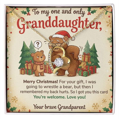 To My Granddaughter Necklace From Grandparent, Funny Christmas Gift, Granddaughter Christmas Present, Sentimental Gift - Love Knot Necklace-LKN36805