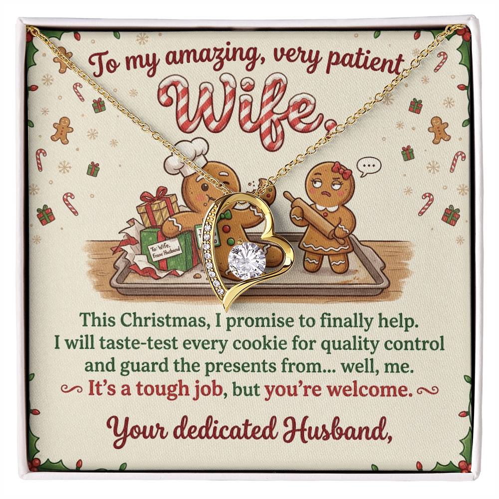 To My Wife Necklace From Husband, Funny Christmas Gift For Her, Holiday Xmas Present For Wife - Love Knot Necklace-LKN23024