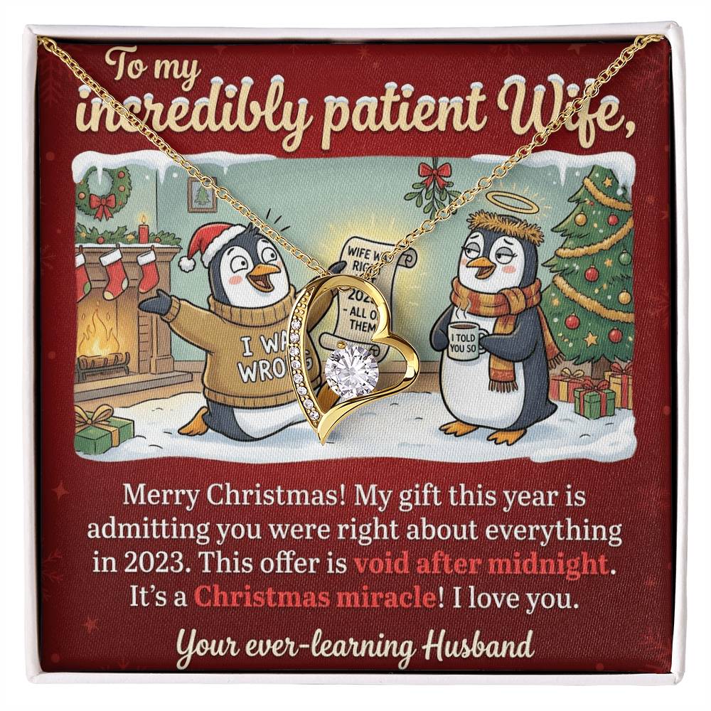 To My Wife Necklace From Husband, Funny Christmas Gift, Admitting You Were Right Xmas Present for Her, Love Knot Necklace-LKN65688