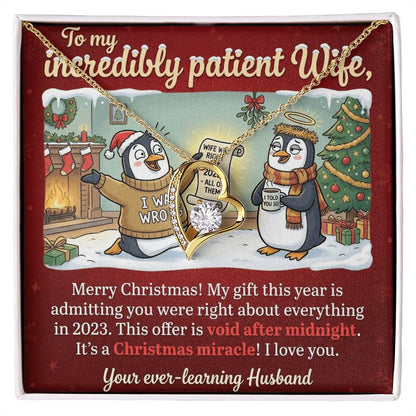 To My Wife Necklace From Husband, Funny Christmas Gift, Admitting You Were Right Xmas Present for Her, Love Knot Necklace-LKN65688