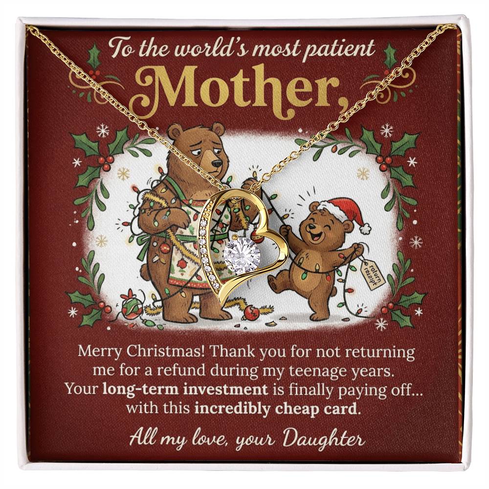 To My Mother Necklace From Daughter, Funny Christmas Gift for Mom, Mother Daughter Jewelry - Love Knot Necklace-LKN38433