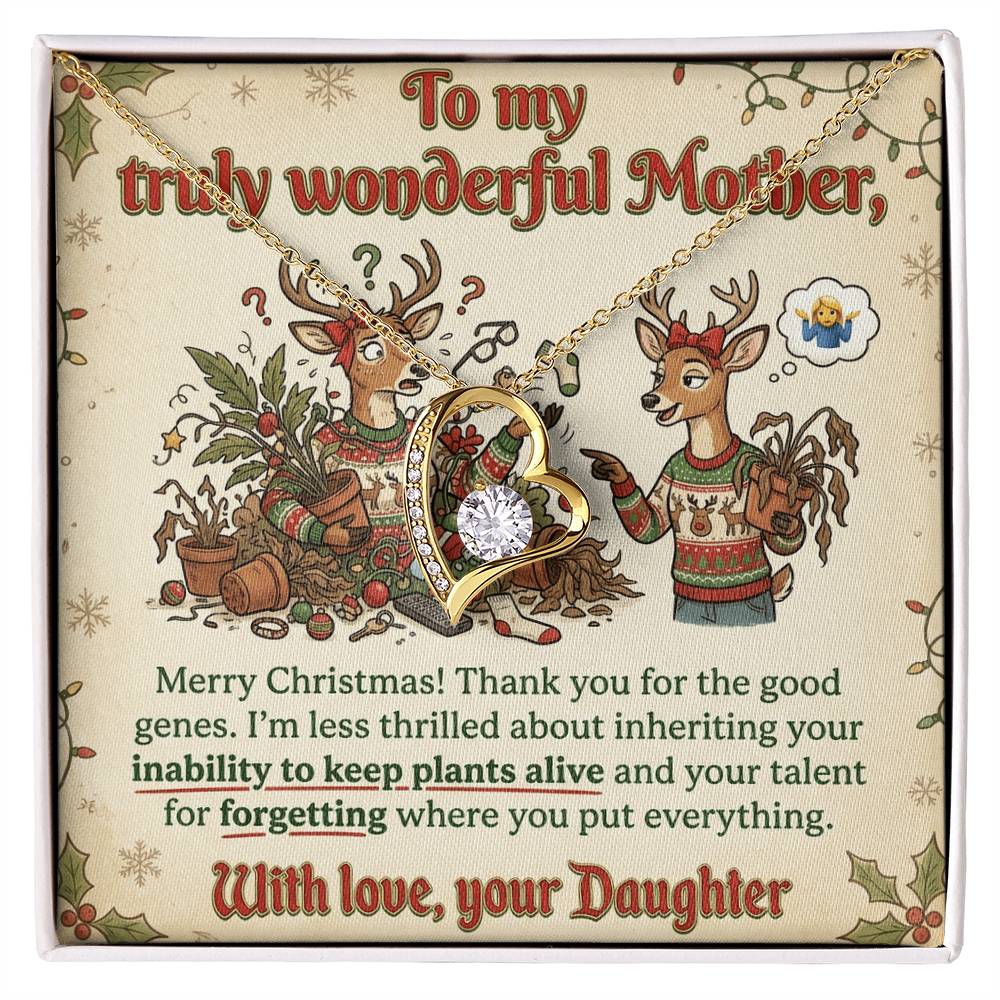 To My Mother Necklace From Daughter, Funny Christmas Gift For Mom, Xmas Present For Her, Love Knot Necklace-LKN53783