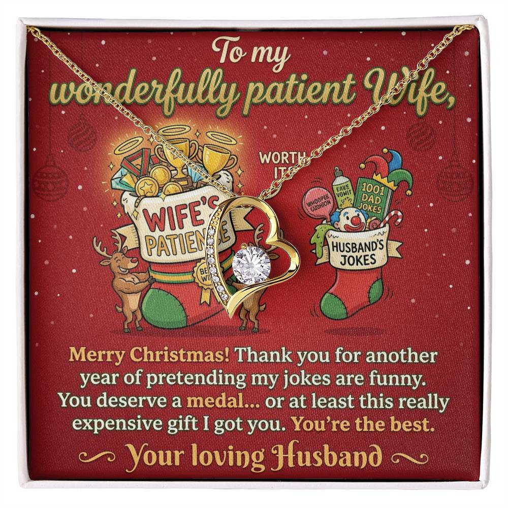 To My Wife Necklace From Husband, Funny Christmas Gift For Her, Husband to Wife Jewelry, Holiday Gift for Wife - Love Knot Necklace-LKN80863