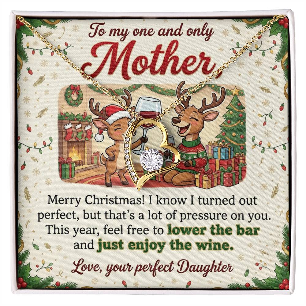 To My Mother Necklace From Daughter, Merry Christmas Gift for Mom, Funny Holiday Gift - Love Knot Necklace-LKN93856