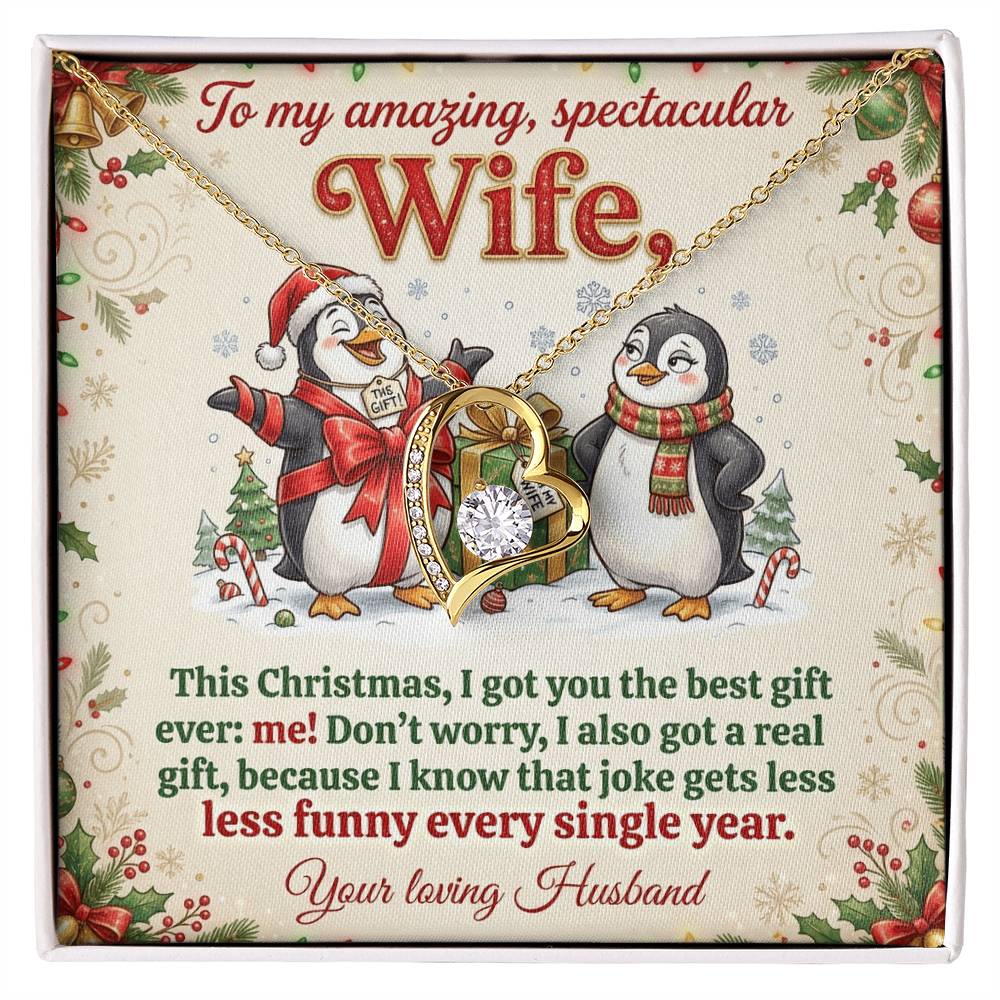 To My Wife Necklace From Husband, Funny Christmas Gift, Romantic Xmas Present for Her, Anniversary Gift, Love Knot Necklace-LKN18529