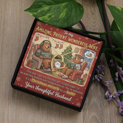 To My Wife Necklace From Husband, Funny Christmas Gift for Her, Xmas Romantic Gift - Love Knot Necklace-LKN73723