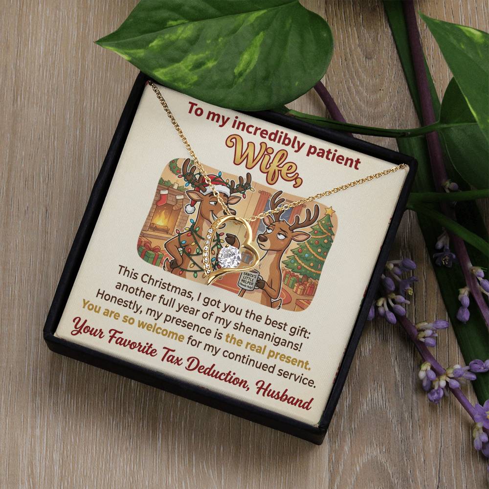 To My Wife Necklace From Husband, Funny Christmas Gift, Holiday Present for Her - Love Knot Necklace-LKN64416