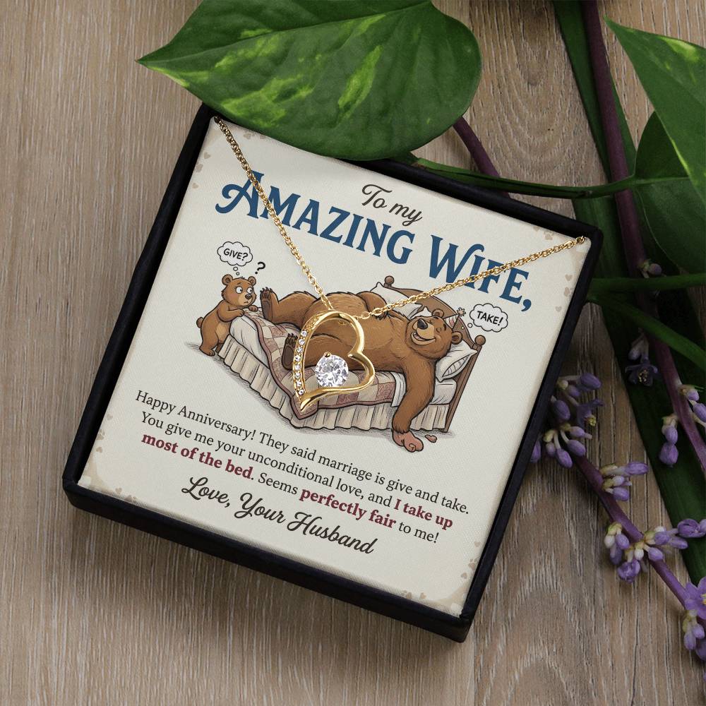 To My Wife Necklace From Husband, Funny Anniversary Gift, Romantic Gift for Her, Wife Gift - Love Knot Necklace-LKN80275