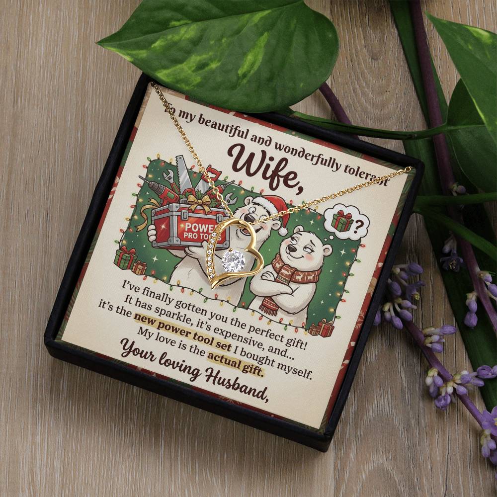 To My Wife Necklace From Husband, Funny Christmas Gift, Humorous Birthday Present for Her, Love Knot Necklace-LKN61772