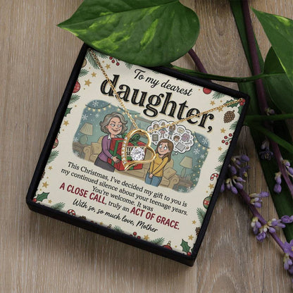 To My Daughter Necklace From Mother, Funny Christmas Gift for Daughter, Sentimental Teenage Years Present, Love Knot Necklace-LKN81682