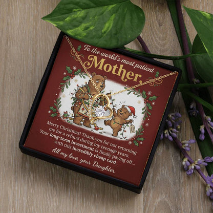 To My Mother Necklace From Daughter, Funny Christmas Gift for Mom, Mother Daughter Jewelry - Love Knot Necklace-LKN38433