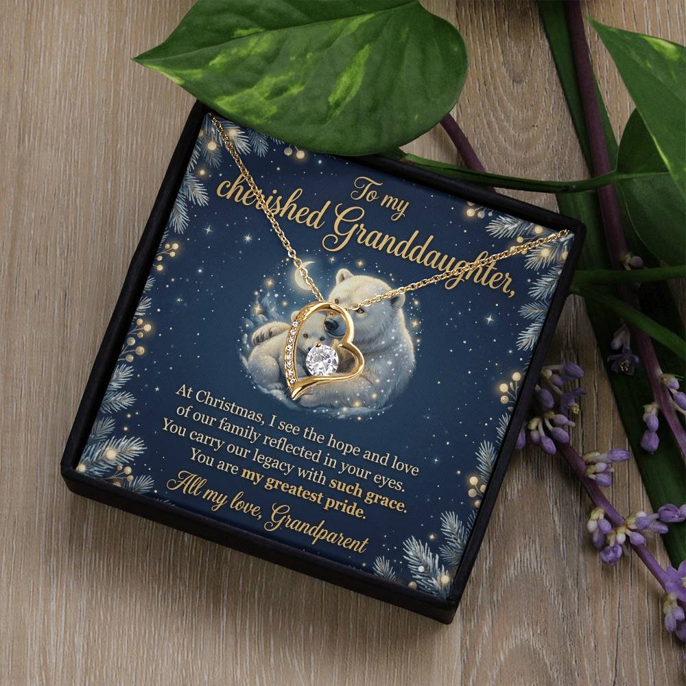 To My Granddaughter Necklace From Grandparent, Christmas Gift, Birthday Present For Her, My Greatest Pride Gift - Love Knot Necklace-LKN63044 (2)