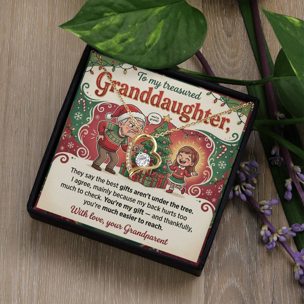 To My Granddaughter Necklace From Grandparent, Funny Christmas Gift, Xmas Present For Granddaughter, Granddaughter Jewelry - Love Knot Necklace-LKN75837