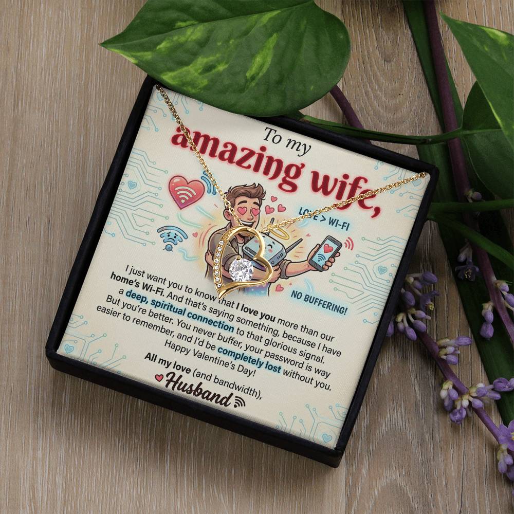 To My Wife Necklace From Husband, Funny Valentine's Day Gift, Romantic Anniversary Gift, Love Knot Necklace-LKN18779