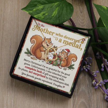 To My Mother Necklace From Daughter, Funny Christmas Gift, Holiday Gift for Mom - Love Knot Necklace-LKN83215