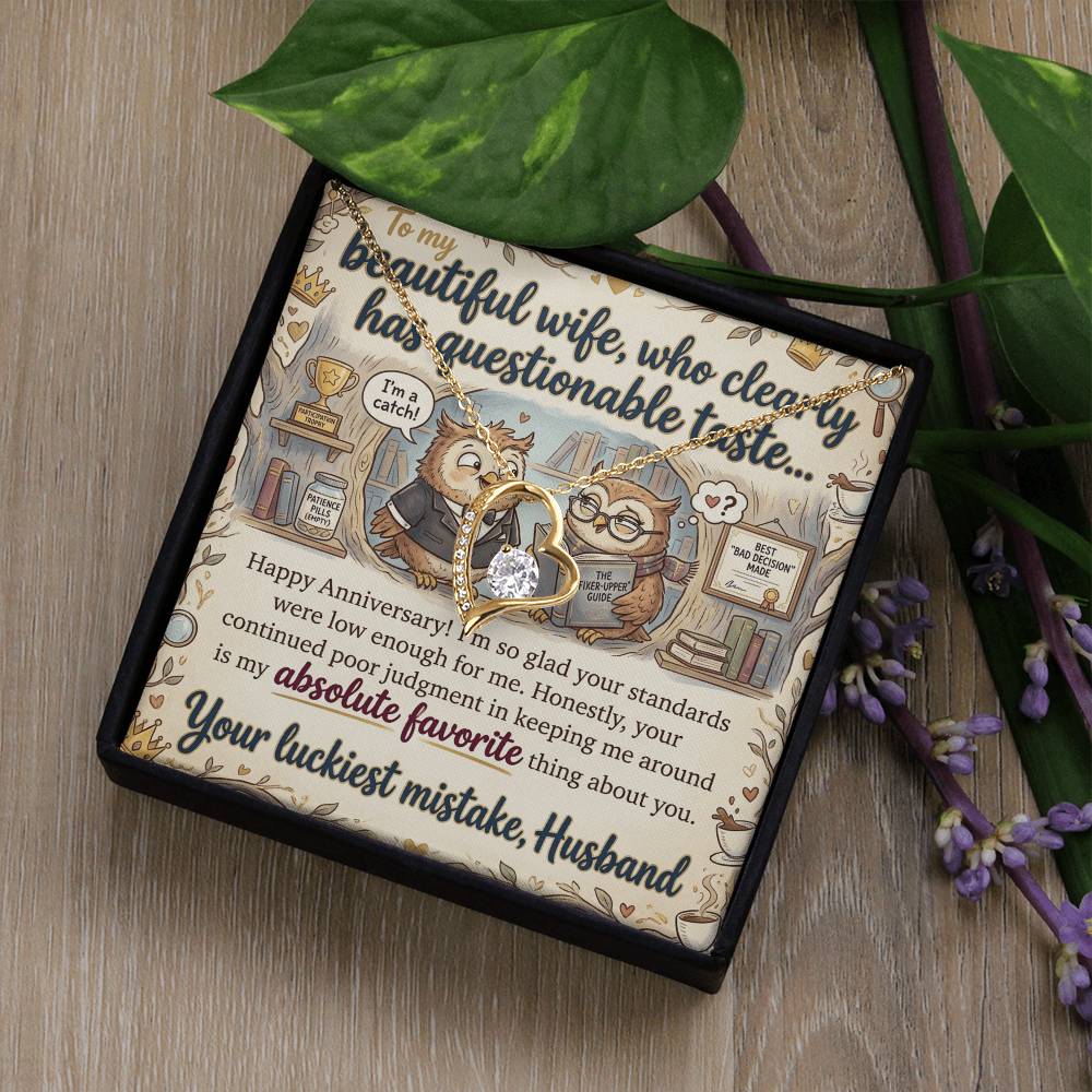To My Wife Necklace From Husband, Funny Anniversary Gift For Her, Love Knot Necklace-LKN88044