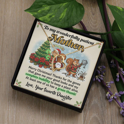 To My Mother Necklace From Daughter, Funny Christmas Gift For Mom, Holiday Present, Love Knot Necklace-LKN11476