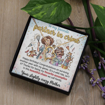 To My Daughter Necklace From Mom - Funny Birthday Gift, My Partner In Crime - Love Knot Necklace-LKN23675