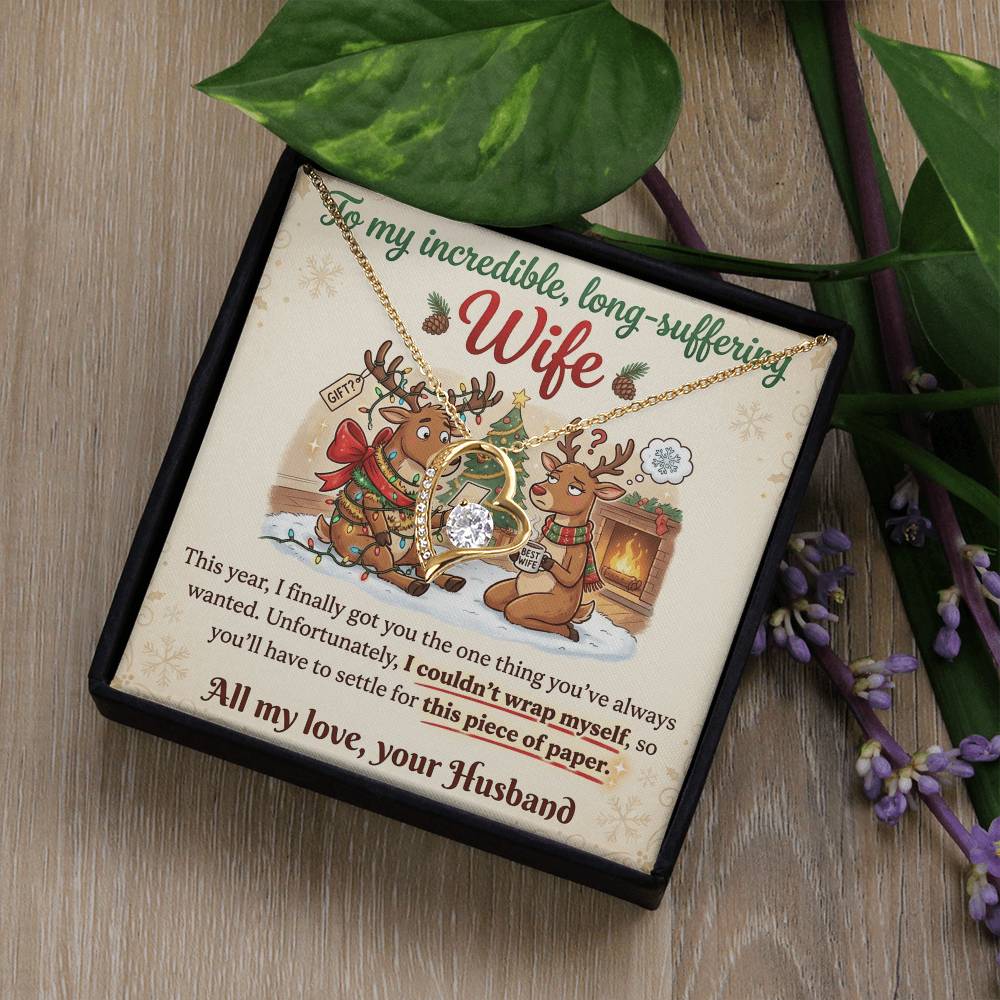 To My Wife Necklace From Husband, Funny Christmas Gift For Her, Romantic Anniversary Present, Love Knot Necklace-LKN58630