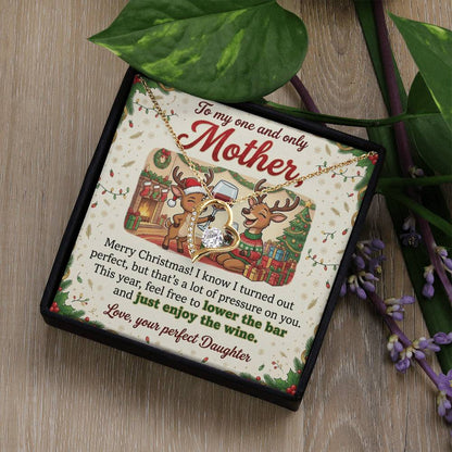 To My Mother Necklace From Daughter, Merry Christmas Gift for Mom, Funny Holiday Gift - Love Knot Necklace-LKN93856