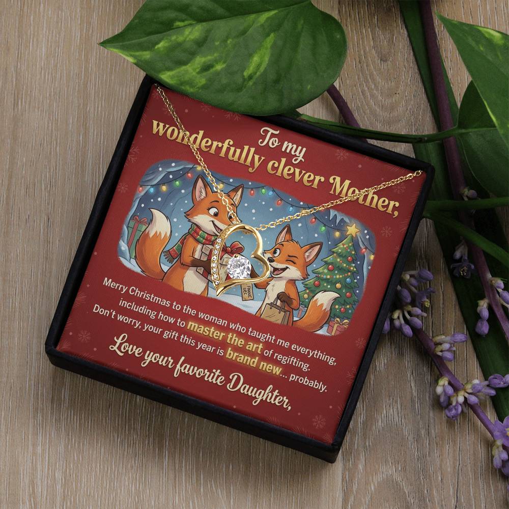 To My Mother Necklace From Daughter, Funny Christmas Gift for Mom, Holiday Gift for Mother, Love Knot Necklace-LKN49125