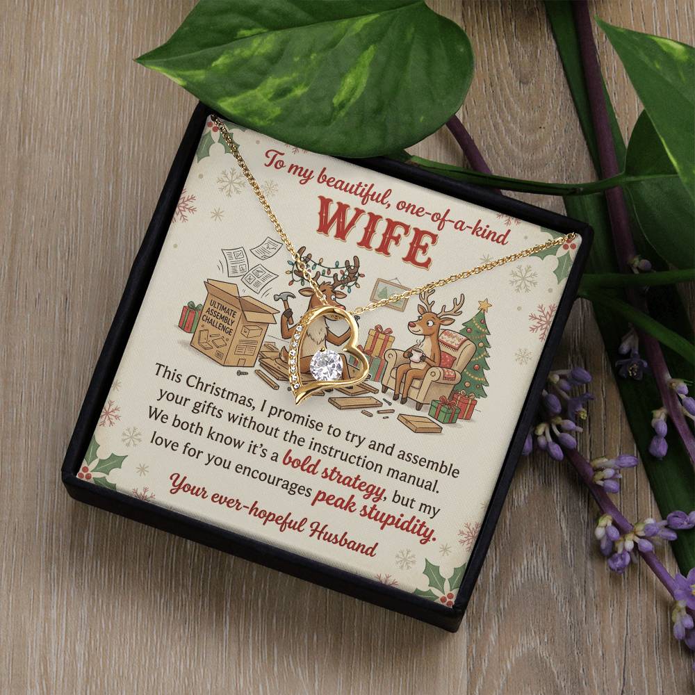 To My Wife Necklace From Husband, Funny Christmas Gift, Holiday Present for Her - Love Knot Necklace-LKN77334