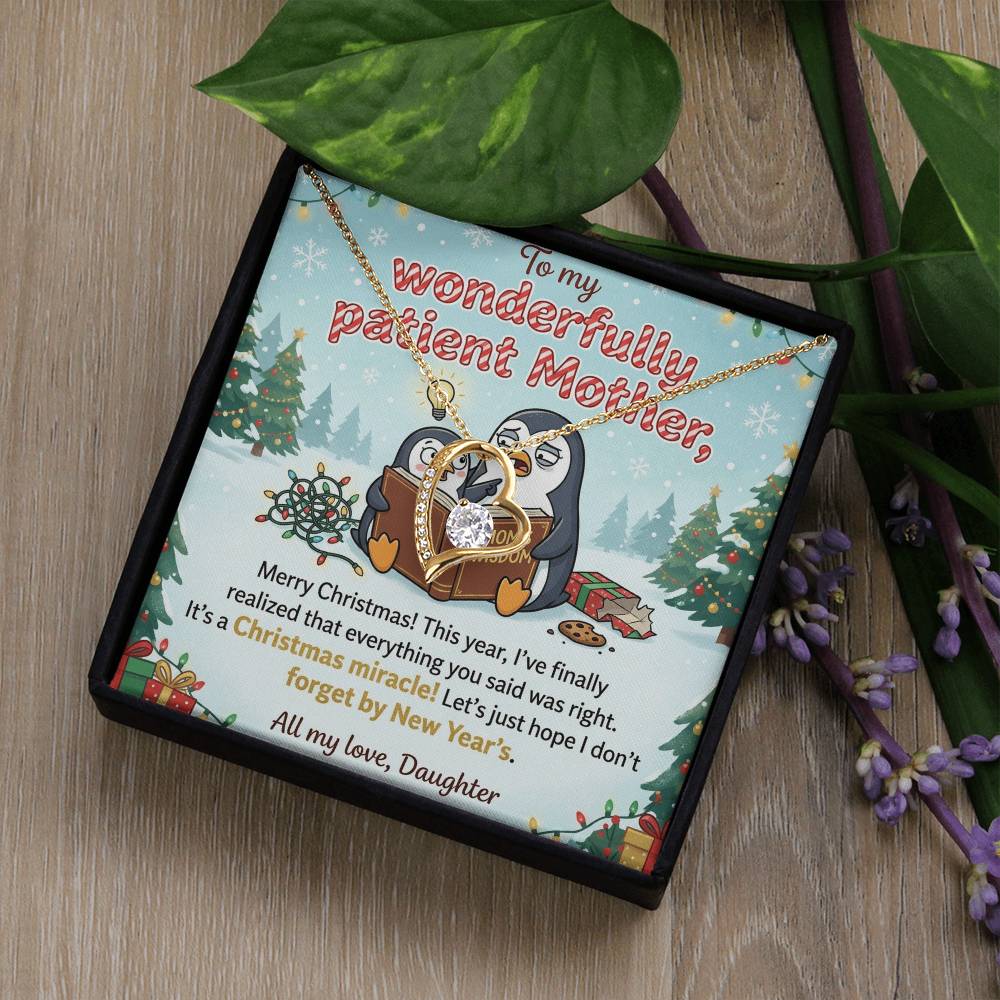 To My Mother Necklace From Daughter, Funny Christmas Gift for Mom, Mom Birthday Gift, Love Knot Necklace-LKN83182