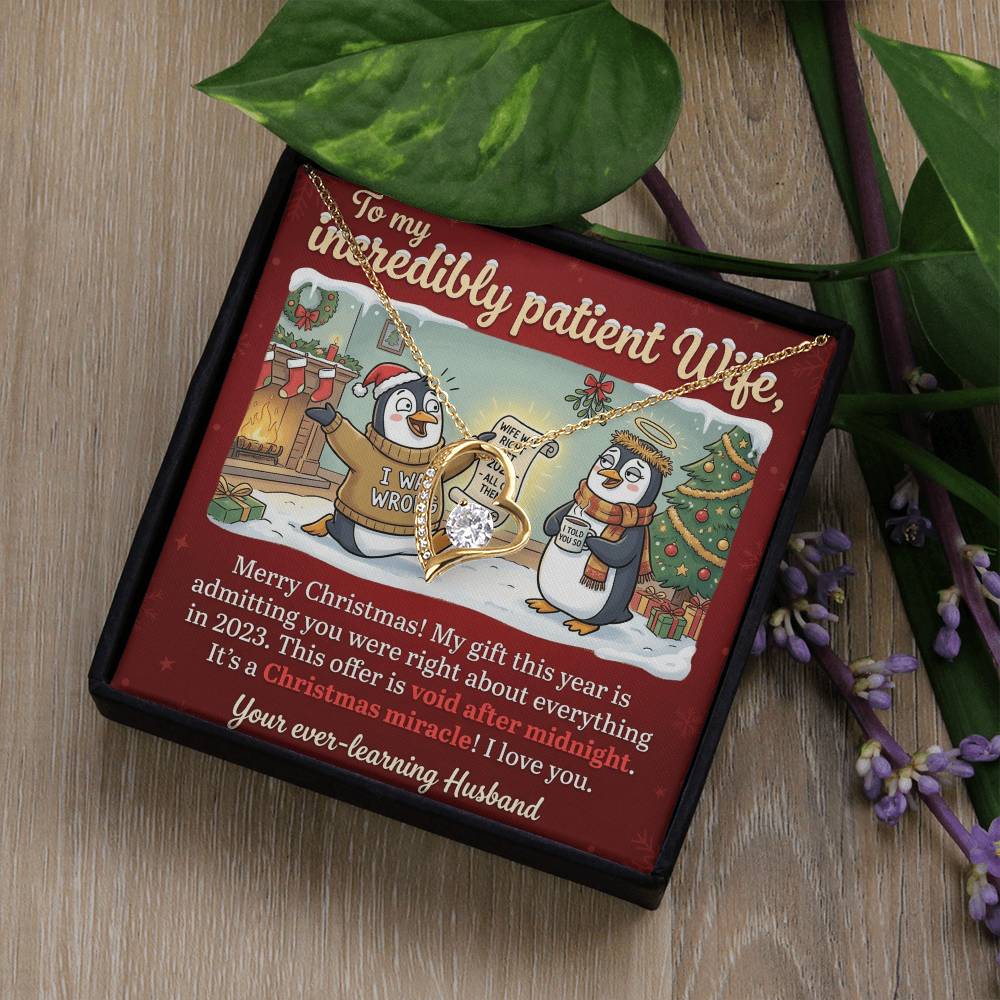 To My Wife Necklace From Husband, Funny Christmas Gift, Admitting You Were Right Xmas Present for Her, Love Knot Necklace-LKN65688