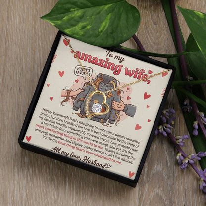 To My Wife Necklace From Husband, Funny Valentine's Day Gift, Romantic Gift For Her, Love Knot Necklace-LKN31574