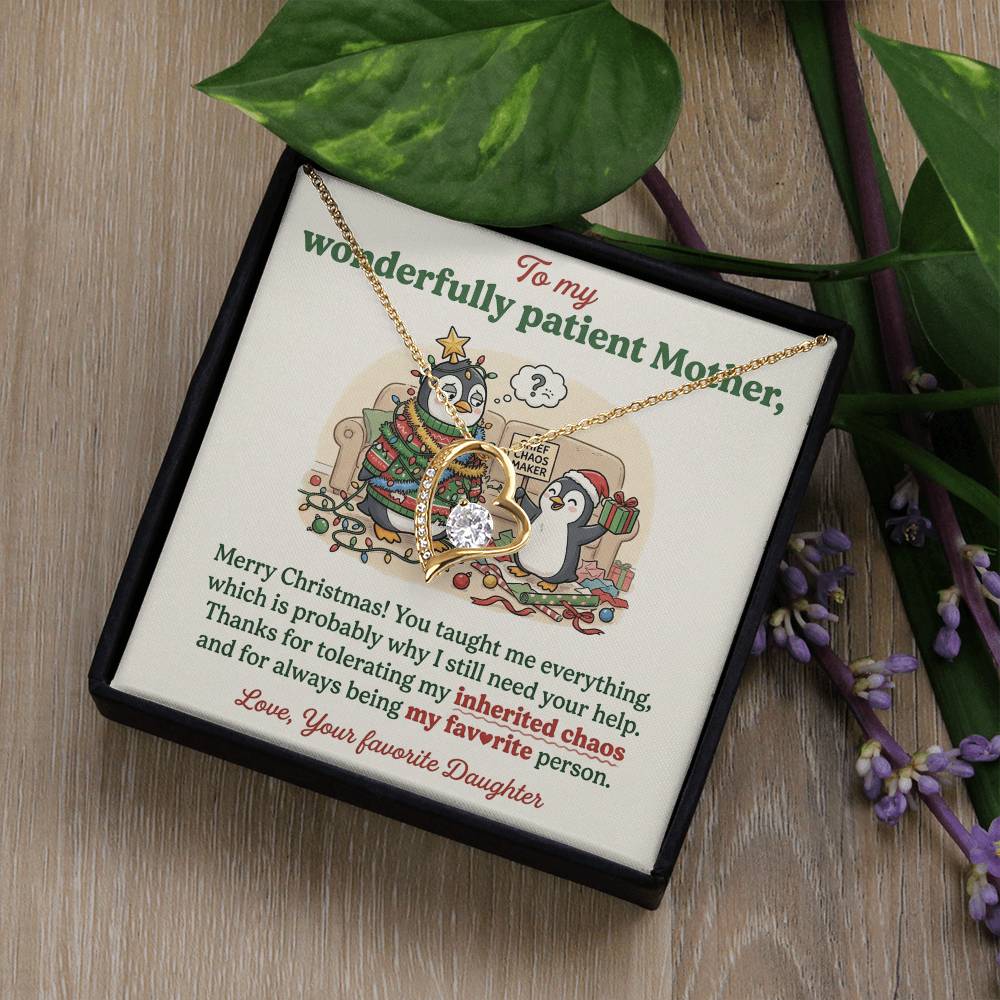 To My Mother Necklace From Daughter, Funny Christmas Gift For Mom, Holiday Present For Mother - Love Knot Necklace-LKN16282