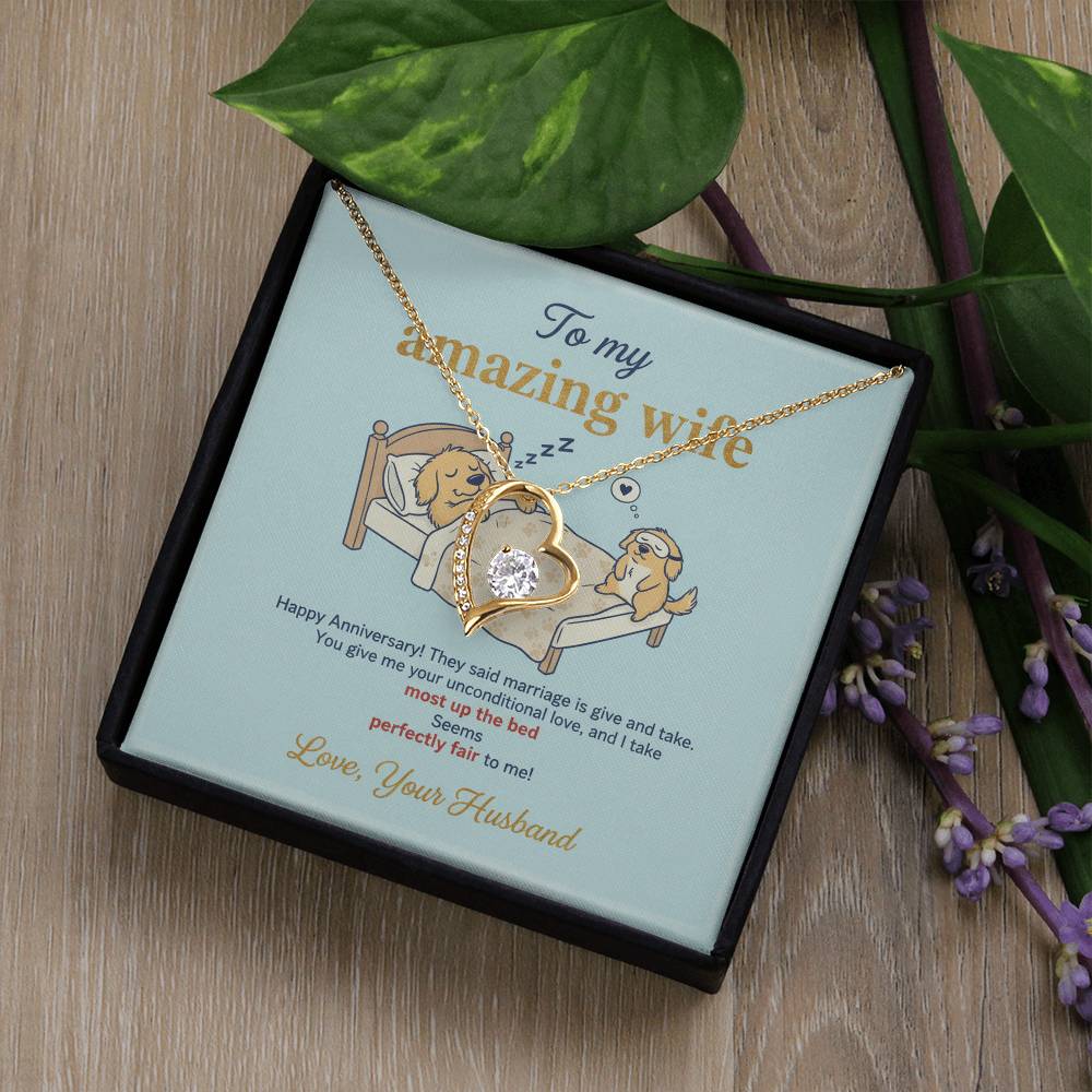 To My Wife Necklace From Husband, Happy Anniversary Gift, Funny Marriage Gift For Wife - Love Knot Necklace-LKN51197