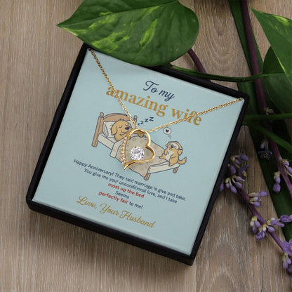 To My Wife Necklace From Husband, Happy Anniversary Gift, Funny Marriage Gift For Wife - Love Knot Necklace-LKN51197