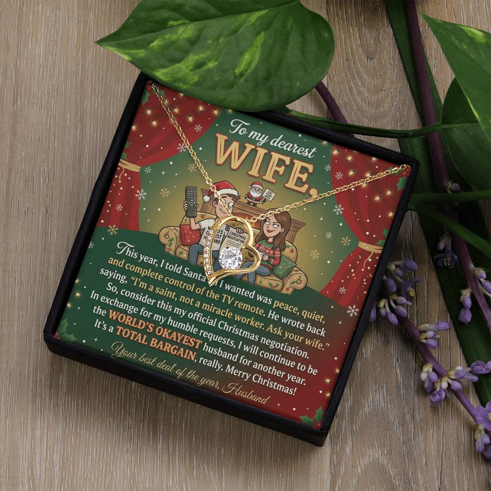 To My Wife Necklace From Husband, Funny Christmas Gift Idea, Holiday Present for Her - Love Knot Necklace-LKN30710