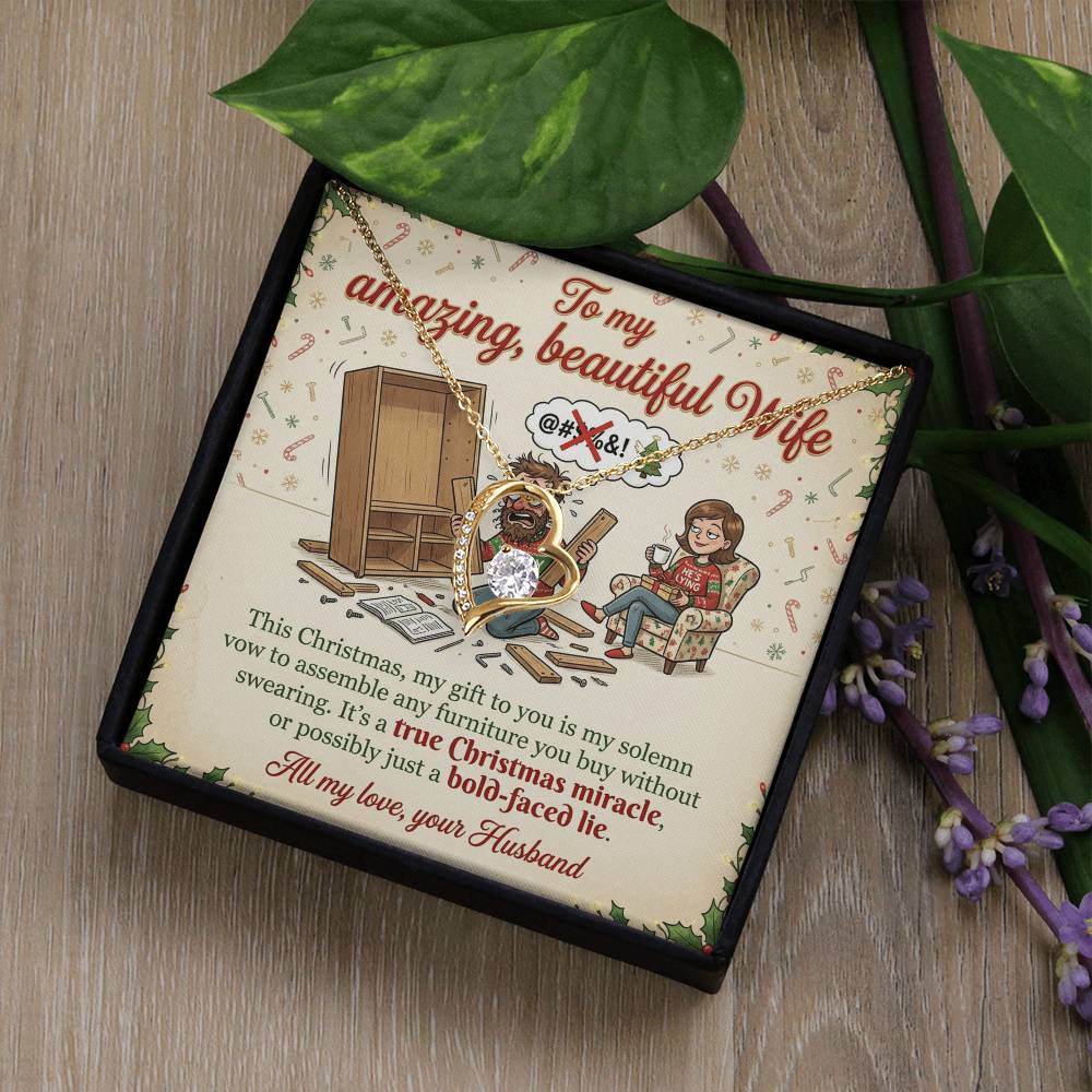 To My Wife Necklace From Husband, Funny Christmas Gift, Holiday Present for Her - Love Knot Necklace-LKN45614