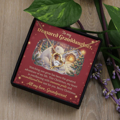 To My Granddaughter Necklace From Grandparent, Christmas Gift, Proud of You Gift for Granddaughter - Love Knot Necklace-LKN91197
