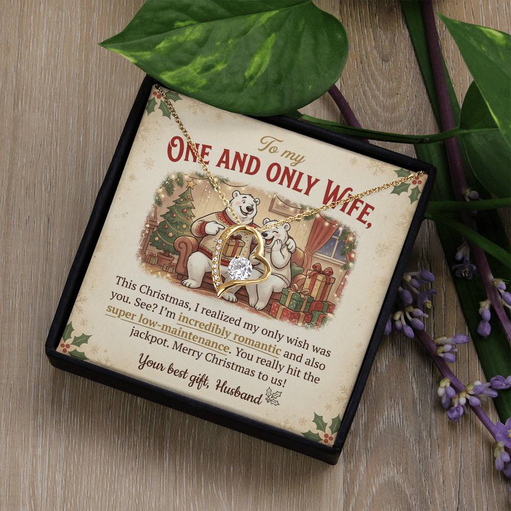To My One and Only Wife Necklace From Husband, Funny Christmas Gift for Her, Romantic Wife Present, Love Knot Necklace-LKN15984