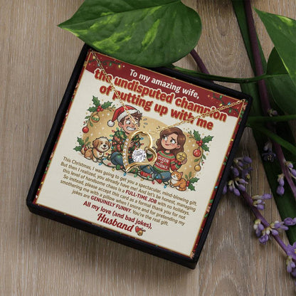 To My Wife Necklace From Husband, Funny Christmas Gift, Holiday Present For Her, Love Knot Necklace-LKN93284