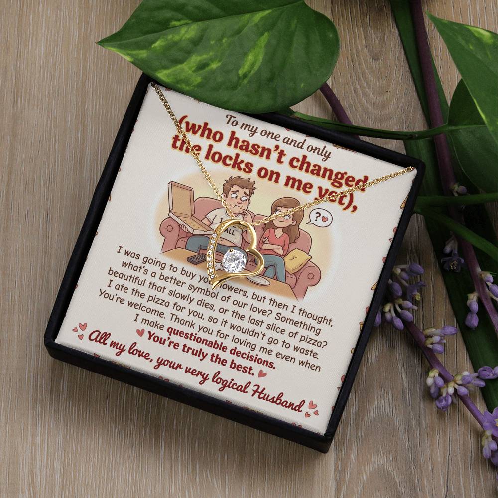 To My Wife Necklace From Husband, Funny Anniversary Gift For Her, Romantic Birthday Present, Thank You For Loving Me - Love Knot Necklace-LKN91999