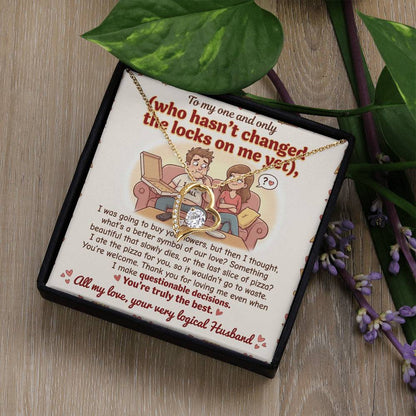 To My Wife Necklace From Husband, Funny Anniversary Gift For Her, Romantic Birthday Present, Thank You For Loving Me - Love Knot Necklace-LKN91999